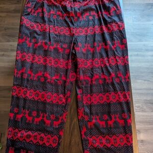 BloomChic Red and Black Reindeer Pajama Pants